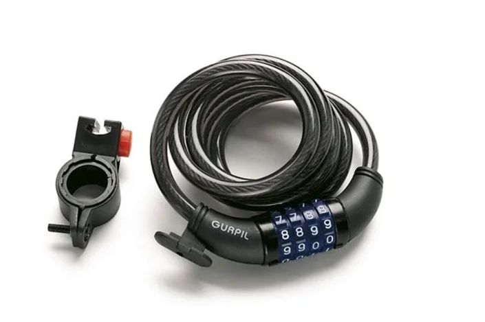 CANDADO CABLE ESPIRAL COMBINACION 10 MM - 180 CM