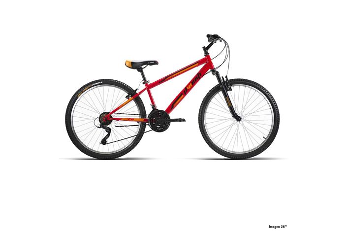 BICI 24" ACERO C/SUSP ROJO 1X7 SHIMANO
