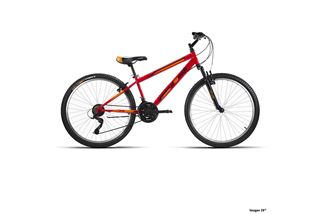 BICI 24" ACERO C/SUSP ROJO 1X7 SHIMANO